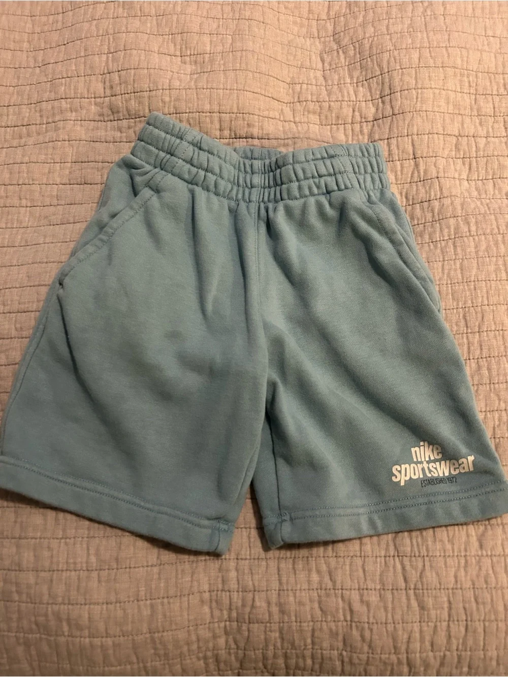 Nike Kids Teal Fleece Shorts with Logo